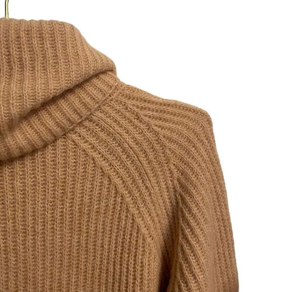 J. Crew Point Sur Mohair Wool Ribbed Turtleneck Tan Sweater Size Small - Picture 7 of 9